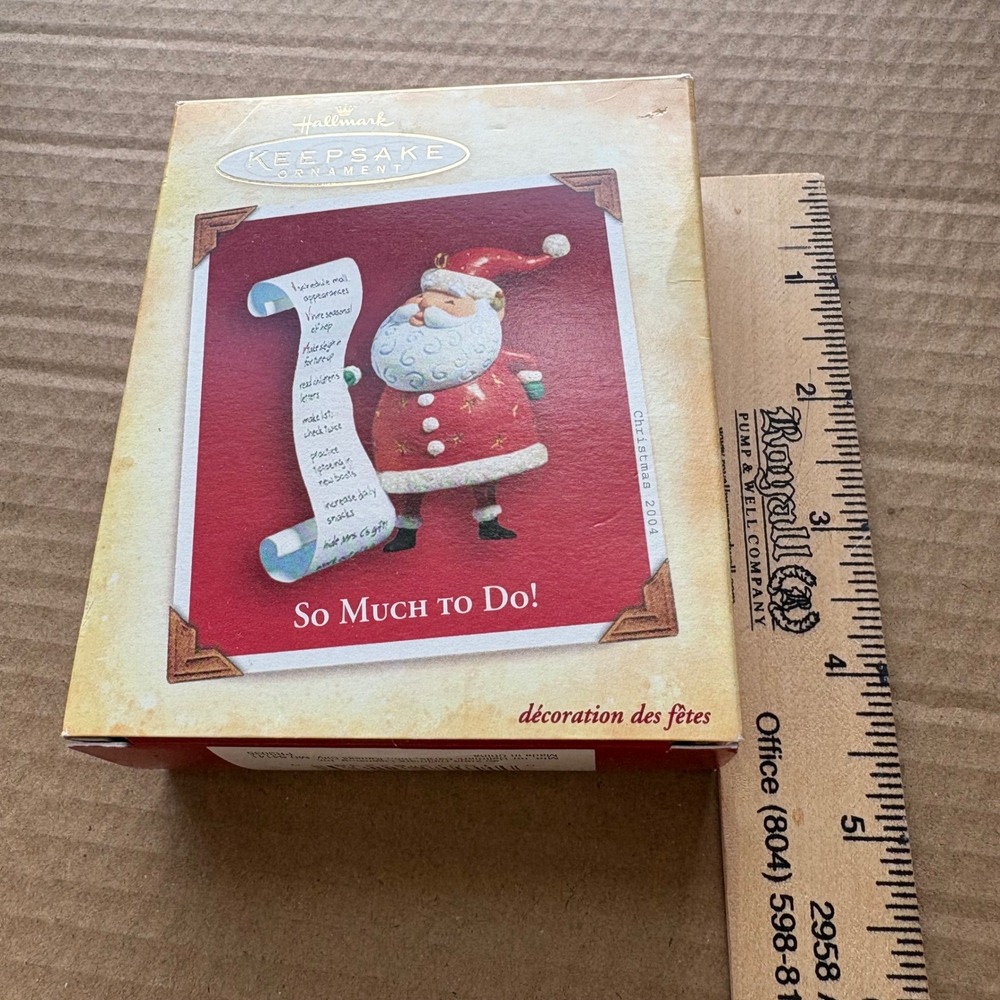 Hallmark Keepsake Ornament So Much To Do Santa Christmas 2004 New In Box - Picture 2 of 9